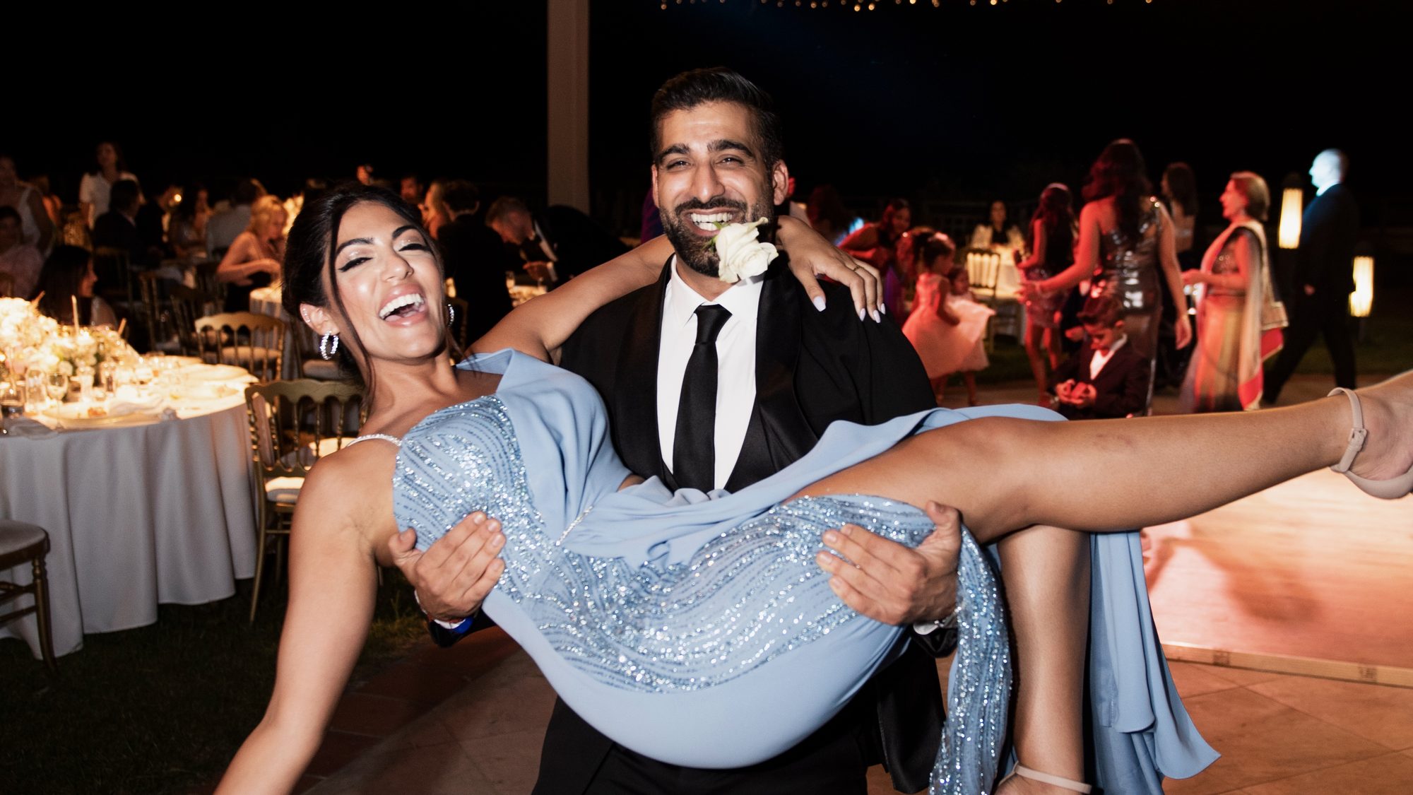 Nisheta and Anish at a party